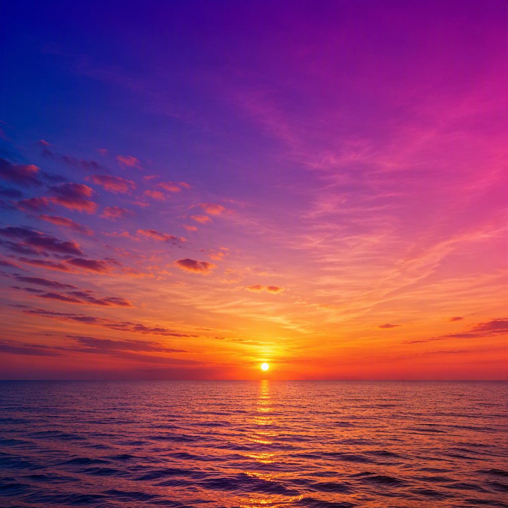TEST_ turn this gradient into a sunset sky over the sea